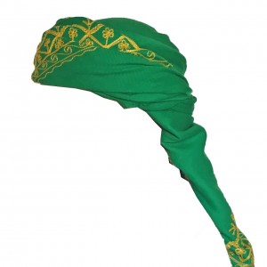Green & Yellow Aari Embroidered Ommani Musar / Rumal / Ghutra / Shemagh